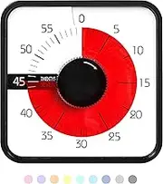 Countdown Timer 7.5 inch; 60 Minute 1 Hour Visual Timer - Classroom Teaching Tool Office Meeting, Mechanical Countdown Clock for Kids Exam Time Management Megnetic Black