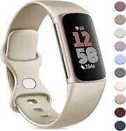 AK Sport Band Compatible with Fitbit Charge 6 Bands/Fitbit Charge 5 Bands Women Men, Classic Soft Replacement Straps Wristbands for Fitbit Charge 6/5 Advanced Fitness & Health Tracker