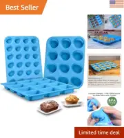 Silicone Muffin Pan - Cupcake Pan, Mini Loaf Pan Silicone Baking Molds Food G...