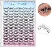 Tehttz 168Pcs 9-12mm Fluffy Individual Lashes Extension, Natural Lash Clusters Natural Look Eyelash Clusters Thick Dramatic Black Band Eyelash Extension False Eyelashes Easy to Apply at Home