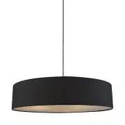 Apollo Hanging Pendant Lamp Fabric Shade - Black