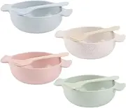 Baby Bowls and Spoons, Baby Food Bowls, Non-Slip Base Straw Utensils for Toddler Solids Kids First Foods Meal Prep Travel Outdoor Dining Table Daycare