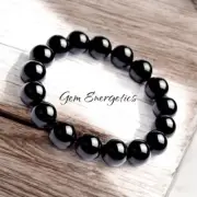 Black Tourmaline Bracelet Bead Tourmal Crystal Bracelet Protection Bracelet 10mm