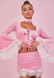 [Sugar Thrillz] Sweet Majestic Takeover Velvet Crop Top