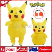 Adults Kids Pokemon Pikachu Inflatable Costume Cosplay Fancy Dress Up Book Week