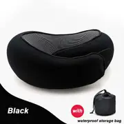 Memory Foam U Shaped Travel Pillow Neck Support Soft Head Rest Plane Car Cushion Black