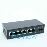DSLRKIT 4POE 1SFP 2UpLink Gigabit 7 Ports Passive PoE Switch Injector Ethernet