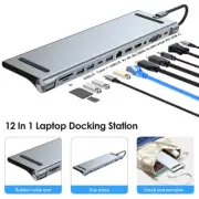 12-in-1 Type C Dock Hub USB C Laptop Docking Station Adapter For MacBook Laptop