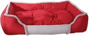 Dog Bed Orthopedic Plush & Suede Sofa-Style Couch Pet Bed for Dogs Cats/Red (Size : 79x60x19cm)