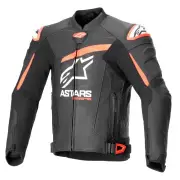 Gp Plus R V4 Airflow Leather Jacket Black Red Fluo White