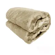 Solid Short Pile Faux Fur Throw Rug 127 x 152 cm