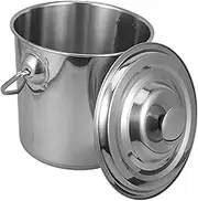 FUNNETOYU Stainless Steel Storage Bucket with Lid Multifunctional Water and Rice Storage for Home Hotel Beach Parties Easy to Clean Capacity