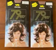 2 x New Vintage Hilton "79ers" Panty hose Nylon Presto Beige Regular Size D