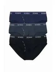 [Bonds] Guy Front Microfiber Brief 3 Pack in Black