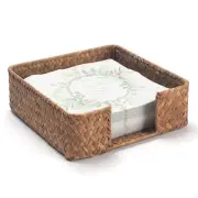 Seagrass Napkin Holder Square Woven Flat Napkin Basket Tray for Tables 7.5" x...