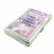 Stress Em1 Cigarette Case with Built in Lighter Metal Wallet