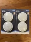 (X2) Set Of 2 New Westek LED Moon Puck Light White LGLUNA42-T W/ Remote Control