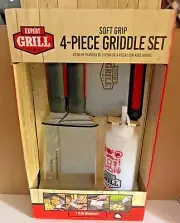 EXPERT GRILL Soft Grip 4 Piece Griddle Kit Spatula Squeeze Bottle BBQ