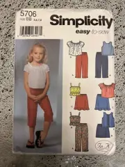 Simplicity: PATTERN #5706 CHILDS CAPRI PANTS, SKIRTS (2 Lengths) & TOPS - NEW
