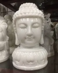 在飛比找Yahoo!奇摩拍賣優惠-天然玉石如來佛祖玉器雕件漢白玉釋迦摩尼佛像擺件 居家客廳玄關