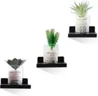 Small Floating Shelf, Set of 3 Black Shelf for Wall Decor 3 Pcs,