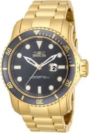 New Mens Invicta 15353 Pro Diver Grey Dial Gold Tone Bracelet Watch