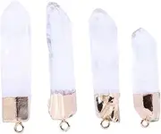 [IWOWHERO] Unique Quartz Crystal Pendants 4pcs Diy Accessory Kit Charms for Jewelry Versatile Craft Decorations