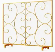 Single Panel Decorative Flat Fireplace Screen Stand Alone Cover Handcrafted Dura