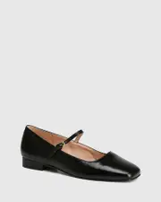 Bina Black Leather Mary Jane