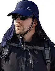 [Ausing] Sun Hats for Men UPF50+ Wide Brim Sun Hat Waterproof Hat with Neck Flap Mesh Sun Hat for Fishing Hiking Travel Outdoor