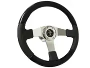 1984-2004 Ford Mustang Fox-Body SN95 6-Bolt Black Leather Steering Wheel Kit Tri (for: Ford)