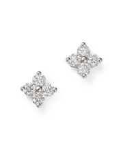 Bloomingdale's Fine Collection Diamond Clover Stud Earrings in 14K White Gold, 0.75 tcw