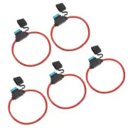 5 Pcs Inline Fuse Holder DC 32V 10 AWG Waterproof Blade Fuse Holder w 15A Fuse