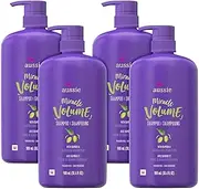 Aussie For Fine Hair Paraben-free Miracle Volume Shampoo With Plum & Bamboo, (Pack of 4)