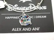 Disney Alex and Ani Love is an Adventure Bracelet Silver Mickey Minnie Bangle