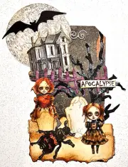 Halloween Apocalypse 3D Distress Tag #741 OOAK Handmade Ephemera 5" x 7.25"