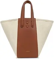 [X NIHILO] Eight Mini Women’s Genuine Leather Canvas Tote Bag - Award Winning Design, Elegant & Versatile Bucket Bag with Gold Hardware, Adjustable Shoulder Strap, Practical for Work, Travel & Everyday