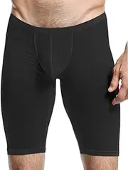 [TACKTIMES] Men's Bulge Pouch Compression Shorts Trousers Base Layer Bodybuilding Sports Workout Yoga Capris Tights