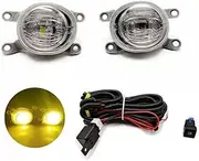 Fog Light Assemblies for Toyota for Yaris for Vios 2020 2021 2022 Car LED Daytime Running Light DRL Day Light Fog Lamp Cover Fog Lights Assembly(Yellow Fog and Wire)