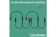 ACL 2 X Headphone Auido Microphone Splitter Adapter Aux 3.5mm Male to 3.5mm Female Headphone output & 3.5mm Female Mic Input