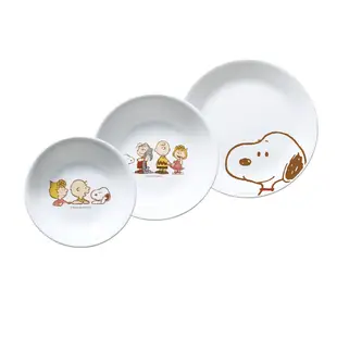 【美國康寧 CORELLE】史努比SNOOPY FRIENDS 3件式餐盤組-C02