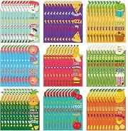 90 Pieces Scratch and Sniff Fruit Scented Bookmarks - 9 Styles Cute Marshmallow, Pizza, Apple, Peach, Banana, Lemon, Pineapple, Cherry - Fun Classroom Bookmarks for Kids, Girls, Boys, Students