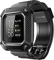 SUPCASE Unicorn Beetle Pro Watch Bands for Fitbit Versa 3 / Fitbit Sense, Protective Replacement Wristband Case Band (Black)