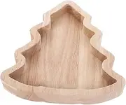 GRADENEVE Christmas Tree Storage Tray Host Christmas Tree Shaped Tray Dish Xmas Snack Holiday Shape Tag Party Eve Platter Charcuterie Serve Plates Pine Fruit Plate Platters Candy Khaki Wood