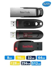 Sandisk Flash Drive 16GB 32GB 64GB 128GB 256GB 512GB Blade Glide Ultra Flair lot