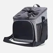 Gray Bicycle Pet Bag, Foldable And Removable Pet Bag, Two Side Storage Pockets,Universal For Dogs And Cats, Breathable, With Anti-detachable Hooks To Prevent Pets From Wandering Off