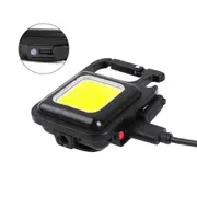 Mini COB Work Light Rechargeable LED Flashlight Keychain Portable Bottle Opener