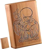 [TRELVEX] Wooden Cigarette Case with Magnetic Cover for 20 Cigarettes Cigarette Box Pocket Carrying(10)