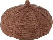 [WOFASHPURET] Boys and Girls Beret Hat Chidl Wool Beret Berets Cap Weaving Hat for Boys and Girls Autumn Wool Beret Solid Beanie for Girls Coffee