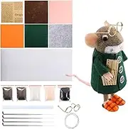FmtwPhn Needle Felt Animals, Mice Needle Felt Kit - Felt Craft Animal Set, Adult Mice Filling Kits with Supplies and Instructions for Beginner Crafts